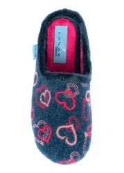 Lunar Blue Heart Mule Slippers