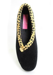 Lunar Ladies Ocelot Trim Slippers