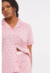 Simply Be Pink Heart Pretty Secrets Boxy Top Pyjama Set