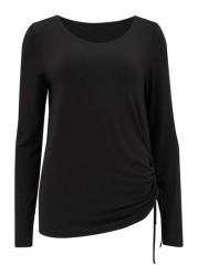 Pour Moi Sofa Love Ruche Side Long Sleeve Jersey Top