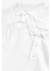 عبوة من قطعتين قمصان بولو مدرسية بشريط لاصق من الفيلكرو (3-12 سنة)