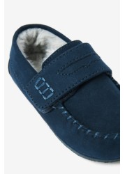 Recycled Faux Fur Lined Moccasin Slippers