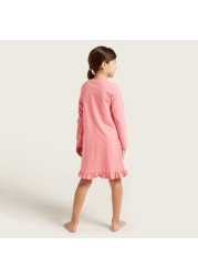 Sanrio Hello Kitty Print Night Dress with Long Sleeves