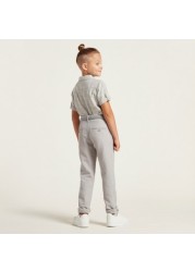 Juniors Solid Pants with Belt and Pockets