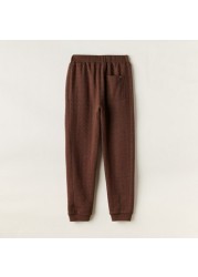 Textured Pants with Drawstring Closure and Pockets