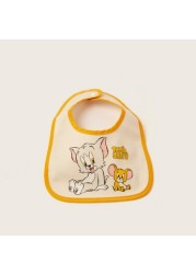 Disney Tom and Jerry Print Bib with Snap Button Closure - Set of 6