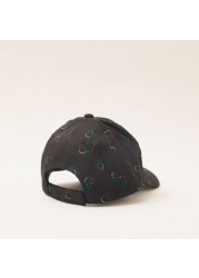 Mickey Mouse Print Cap with Hook and Loop Closure