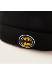 Batman Textured Cap with Pom-Pom Detail