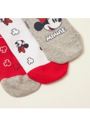 Disney Mickey Mouse Print Ankle Length Socks - Set of 3