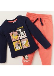 Disney Mickey Mouse and Friends Print T-shirt and Jog Pants Set