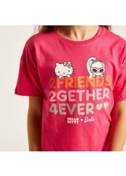 Sanrio Hello Kitty Print T-shirt with Short Sleeves - Set of 2