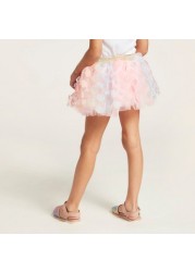 Charmz Floral Applique Tutu Skirt with Elasticated Waistband