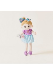 Juniors Purple and Blue Dress Doll with Rabbit - 60 cms