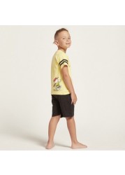 Snoopy Graphic Print T-shirt with Shorts Set