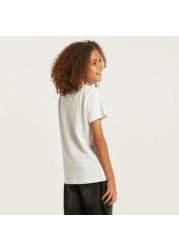 Juniors Kuwait national Day Print T-shirt with Short Sleeves