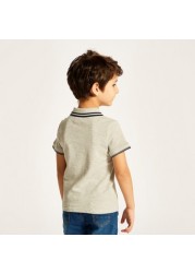 Juniors Textured Polo T-shirt with Short Sleeves