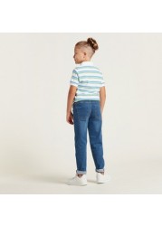 Juniors Solid Jeans with Pockets and Drawstring Closure