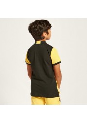 Kappa Logo Print Polo T-shirt with Short Sleeves