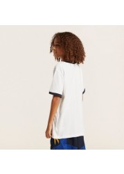 Reebok Graphic Print T-shirt with Short Sleeves