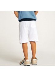 Kappa Printed Mid-Rise Shorts with Drawstring Closure and Pockets