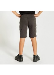 XYZ Panelled Shorts with Drawstring Closure and Pockets