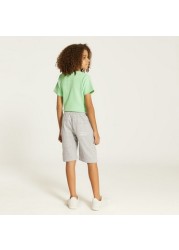 XYZ Solid Shorts with Drawstring Closure and Pockets