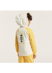 Juniors Graphic Print Hooded Sweatshirt with Long Sleeves