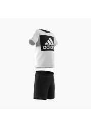 adidas Printed Round Neck T-shirt and Shorts Set