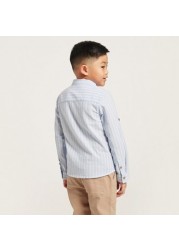 Striped Collared Shirt with Long Sleeves