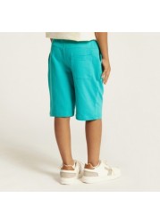 Juniors Solid Shorts with Drawstring Closure and Pockets