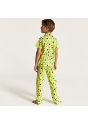 Juniors Printed Short Sleeve Shirt and Pyjama Set