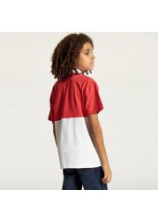 Juniors Colourblock Polo T-shirt with Short Sleeves