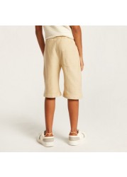 Solid Shorts with Drawstring Closure and Pockets