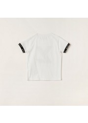 XYZ Printed Crew Neck T-shirt with Short Sleeves