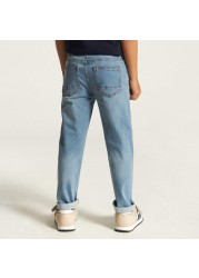 Juniors Solid Jeans with Pocket Detail and Belt Loops