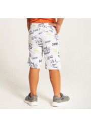 Juniors Printed Shorts with Drawstring Closure and Pockets