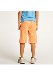 Juniors Printed Shorts with Drawstring Closure and Pockets