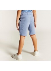 Juniors Solid Shorts with Drawstring Closure and Pockets