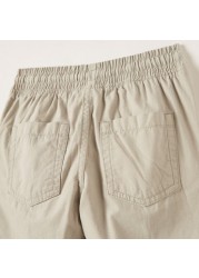 Juniors Solid Shorts with Pockets and Drawstring Closure