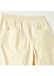 Juniors Solid Shorts with Pockets and Drawstring Closure