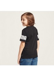 PUMA Logo Print T-shirt with Short Sleeves