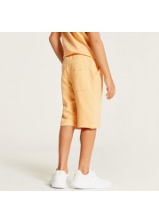 Juniors Solid Shorts with Drawstring Closure and Pockets