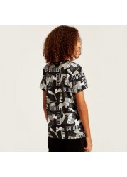 PUMA All-Over Printed T-shirt with Short Sleeves
