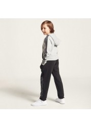 adidas Logo Print Jog Pants with Drawstring Closure and Pockets