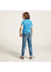 Juniors Slim Fit Denim Jeans with Pockets and Button Closure