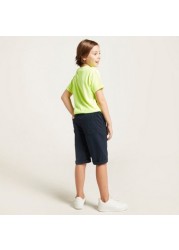 Juniors Solid Shorts with Pockets and Drawstring Closure