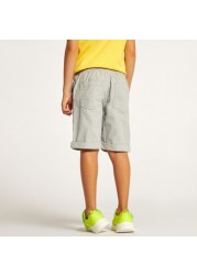 Juniors Solid Shorts with Pockets and Drawstring Closure