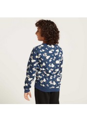 All-Over Snoopy Printed Pullover with Long Sleeves