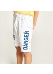 Juniors Printed Shorts with Pockets and Drawstring Closure