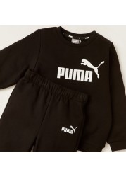 PUMA Printed Crew Neck Sweatshirt and Joggers Set